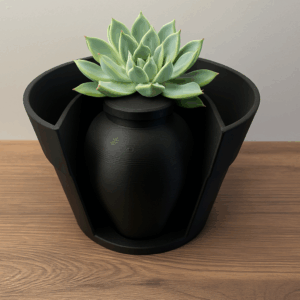 Urna z doniczką Czarna