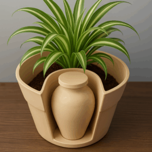 Urna z doniczką Drewno PLA